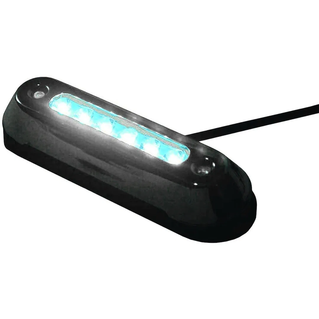 LED-SM7815-W-DP – T-H MARINE Boat Underwater Light, White LED 5.7 Inch Length x 1.7 Inch Depth Clear Lens Black Housi...